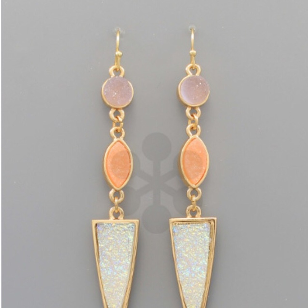 Druzy Arrowhead drop earrings